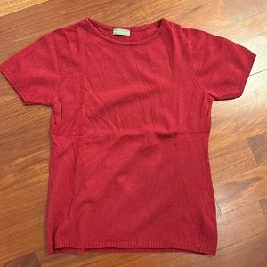 Elizabeth Ascot Designer made in Italy merino/cashmere wool blouse - red M